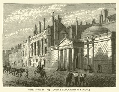 York House i 1795, fra en visning utgitt av Colnaghi (gravering) av English School