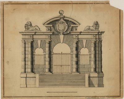 York Stairs av Inigo Jones, ca 1626 av English School