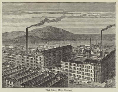 York Street Mill, Belfast (gravering) av English School