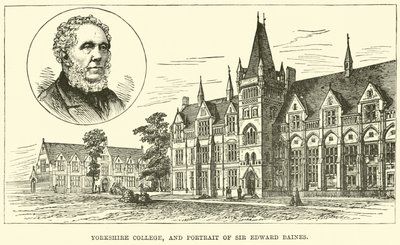 Yorkshire College, og portrett av Sir Edward Baines av English School