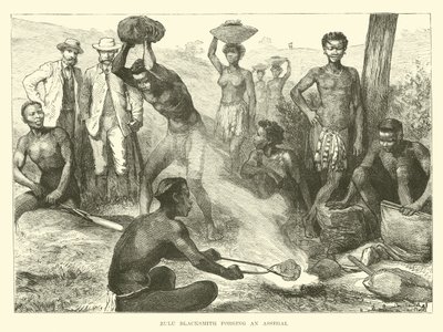 Zulu-smed som smir en Assegai av English School