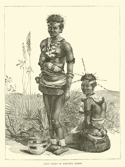Zulu-jenter i dansekjole av English School