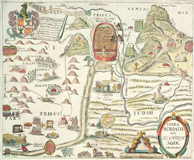Terra Moriath Sive Solymarum Ager Suburbanus (fargegravering) av English School English School
