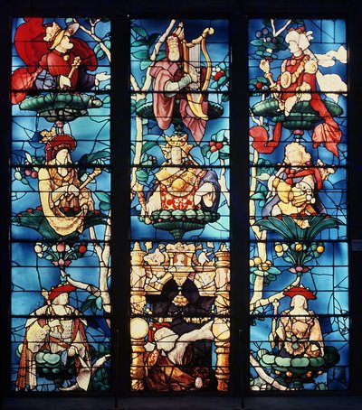 Tree of Jesse, 1522-24 (farget glass) av Engrand Leprince