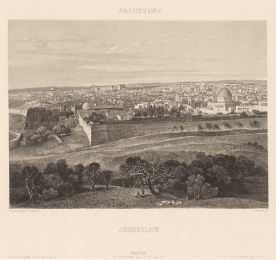 Jerusalem av Engraving by Friedrich Salathé