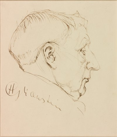 Portrett av George Horton (blekk på papir (limt på kort)) av Enoch Henryk Glicenstein