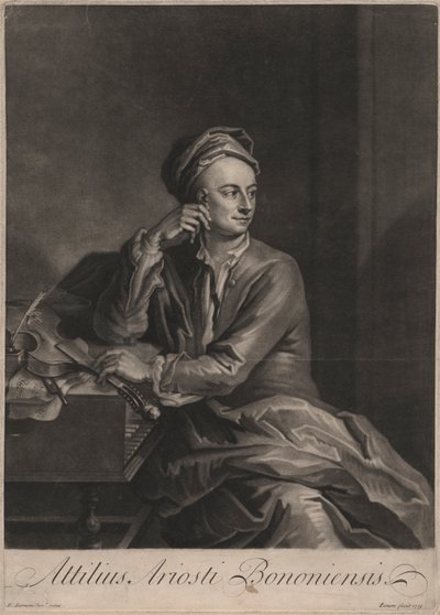 Attilus Ariosti Bononiensis, gravert av John Simon (1675-1751), 1719 (mezzotint) av Enoch Seeman