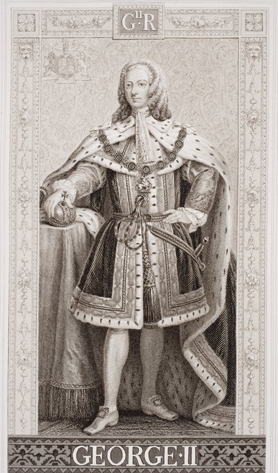 George II (1683-1760) fra `Illustrasjoner av engelsk og skotsk historie' bind II av Enoch Seeman