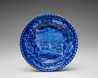 Plate, c. 1818-1846 (blyglasert keramikk med overføringstrykk) av Enoch Wood and Sons