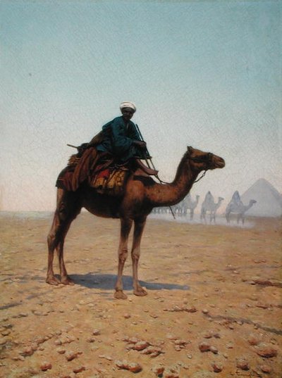 A Caravan Passing a Pyramid, ca. 1869 (olje på lerret) av Enrico Tarenghi