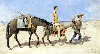 Don Quijote og Sancho Pança. Maleri av Atalaya. slutten av 1800-tallet. av Enrique Atalaya