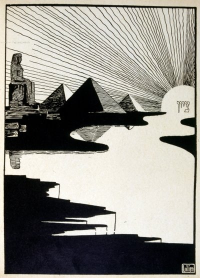 Påskefest, fra boken Juda illustrert av Ephraim Moses Lilien (1874-1925). Lilian regnes som faren til sionistisk ikonografi, skapt i Jugendstil (tysk art nouveau)-stil. Han illustrerte 'Juda' (1900), en bok med bibelsk poesi av Ephraim Moses Lilien