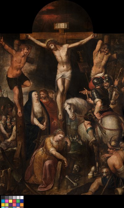 Korsfestelsen (olje på panel) av Erasmus Quellinus