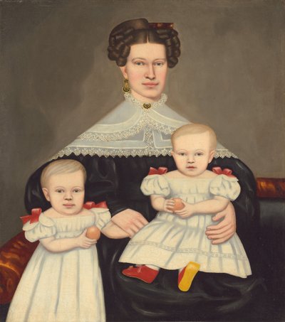 Mrs. Paul Smith Palmer og tvillingene hennes, 18351838. av Erastus Salisbury Field