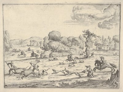 Villejakt i landskap, ca. 1620-38. av Ercole Bazicaluva
