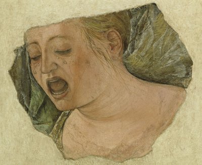 Hodet til Mary Magdalene Crying, fra korsfestelsen av Ercole de Roberti