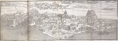 En panoramautsikt over Candia av Erhard Reuwich