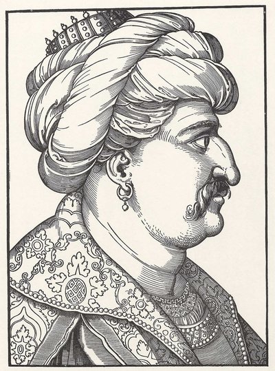 Portrett av Sultan Suleiman I den storslåtte av Erhard Schon