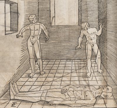 Bestemmelse av proporsjonene og plasseringen av krumspringene, 1538. av Erhard Schon