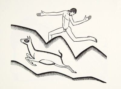 Hopper på fjellet av Eric Gill