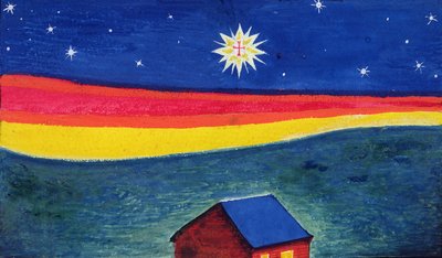 Star of Bethlehem, ca. 1912 (akvarell og gouache på papir) av Eric Gill