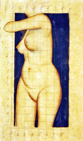 Studie for hodeløs kvinnelig overkropp av Eric Gill