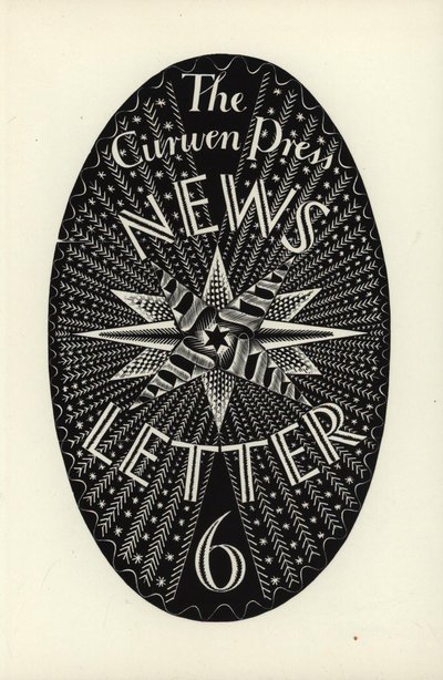 Design for The Curwen Press News-Letter, nummer 6, 1934 (tregravering) av Eric Ravilious