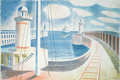Newhaven havn av Eric Ravilious