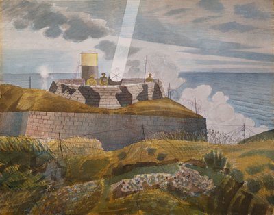 Søkelys ved skumring, oktober 1941 av Eric Ravilious