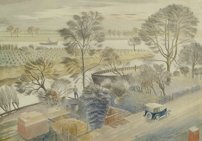 Themsen ved Hammersmith av Eric Ravilious