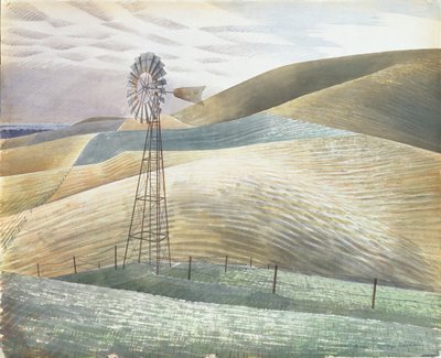 Vindmølle, 1934 av Eric Ravilious