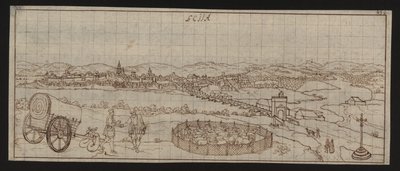 Helside: byvisning: Ecija (penntegning) av Erich Lessing