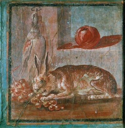 Stilleben med hare og druer av Erich Lessing