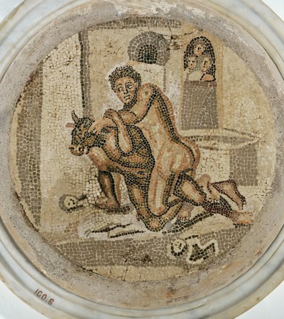 Theseus kjemper mot minotauren, tondo av Erich Lessing