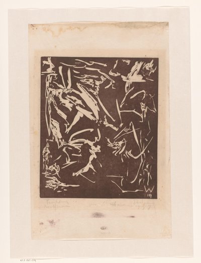 Abstrakt komposisjon av Erich Wichmann (signed by artist)