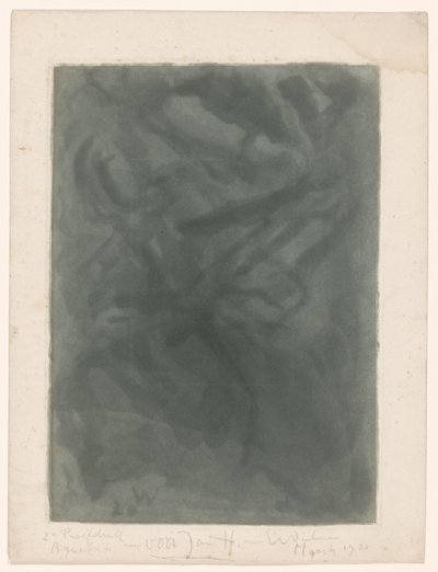 Abstraksjonskomposisjon av Erich Wichmann (signed by artist)