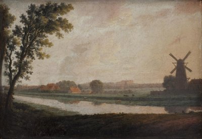Landskap utenfor København med Frederiksberg kirke og palass i det fjerne av Erik Pauelsen