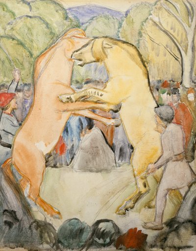 Hestekamp av Erik Theodor Werenskiold