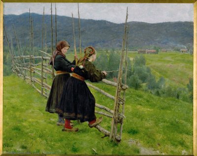 På sletten. 1883 (maleri på lerret) av Erik Theodor Werenskiold