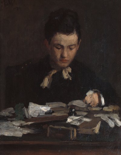 Lesende ung jente av Erik Theodor Werenskiold