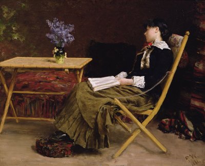 Kvinne som leser av Erik Theodor Werenskiold