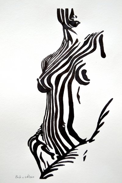 Zebra-stripet, hudfarget av Erik Van Velzen