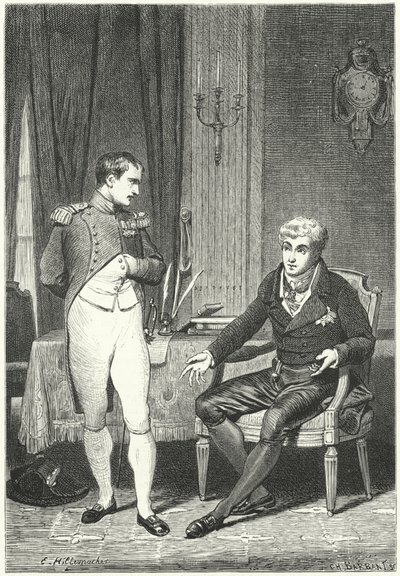 Diskusjon mellom Napoleon og Metternich i Dresden av Ernest Hillemacher