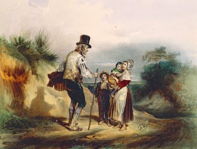 Snarveien, illustrasjon av akvarell av Ernest Grenier for Les Miserables av Victor Hugo (1802-1885) av Ernest (after) Grenier