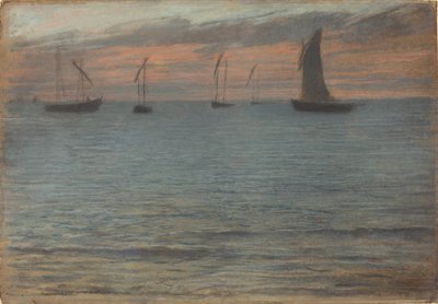 Et havlandskap ved solnedgang av Ernest Ange Duez