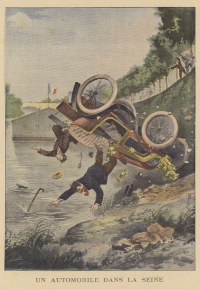 En bil krasjet i elven Seinen av Ernest Auguste Bouard