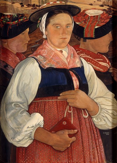 Tre Valais-jenter av Ernest Bieler