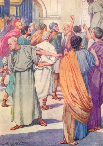 'Lister over de som ble dømt ble hengt opp i forumet', c1912 1912 av Ernest Dudley Heath