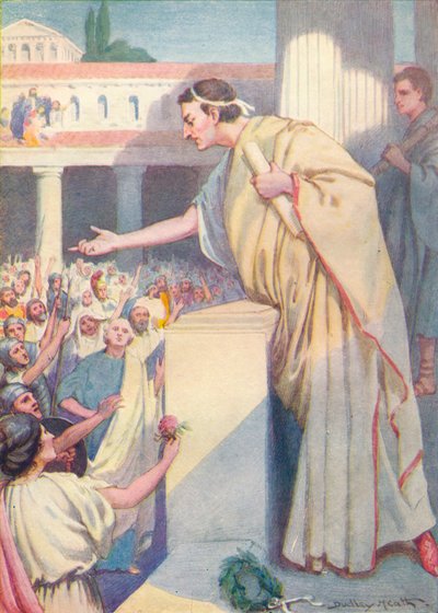 Morgenen etter holdt Cicero nok en tale mot Catilina, c1912 1912 av Ernest Dudley Heath