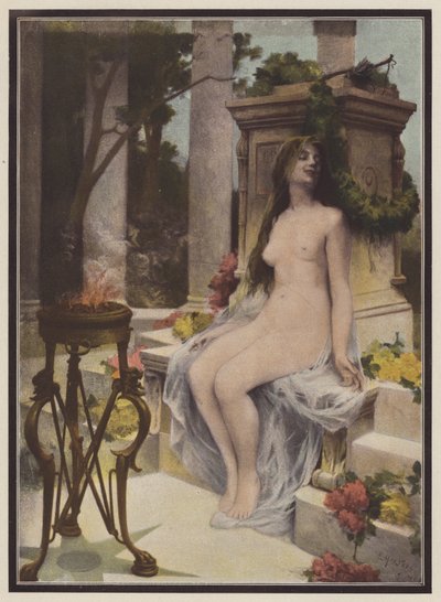 Et tilbud om kjærlighet (farge litho) av Ernest Edouard Martens